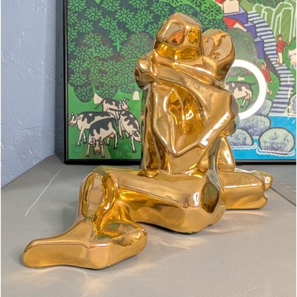Jaru 1976 Gold Ceramic Lovers Sculpture - Picture 4 of 16